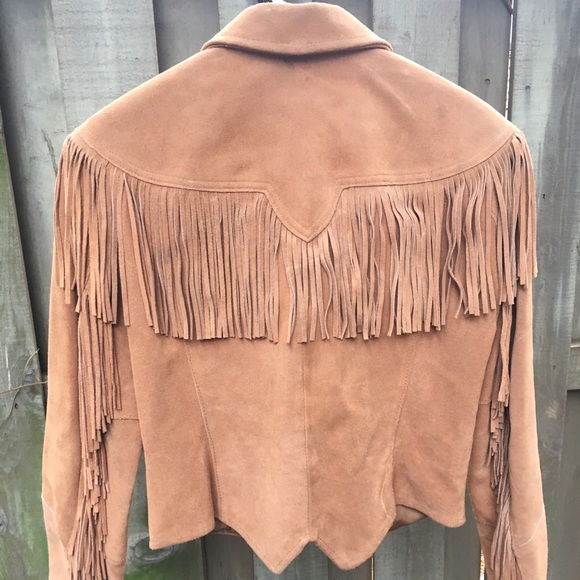 Vintage Leather Jacket with Fringe - Picture 3 of 8